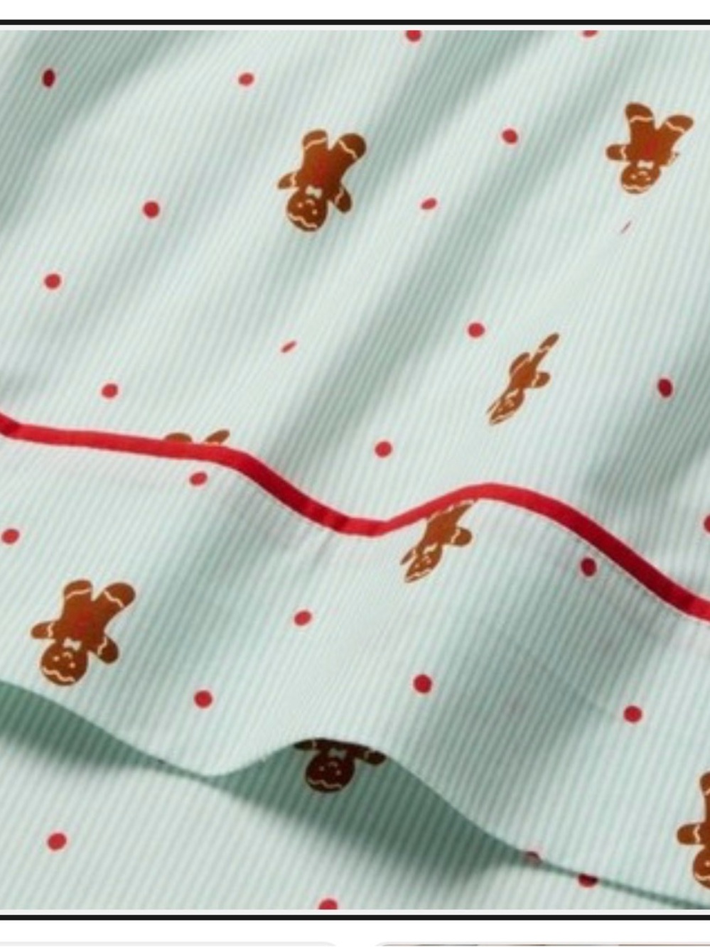 Gingerbread DREAMS Mint Pin Stripe Poka Dots FULL Sheets —  Festive Nostalgic